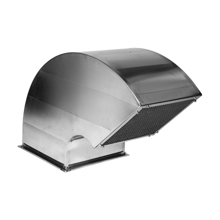 TERMINALE CURVO 135° CON RETE IN LAMIERA ZINCATA SEZIONE 30X30 CM