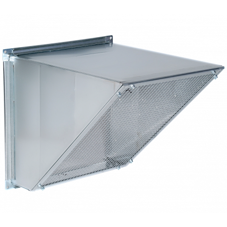 TERMINALE DRITTO CON RETE IN LAMIERA ZINCATA SEZIONE 60X60 CM
