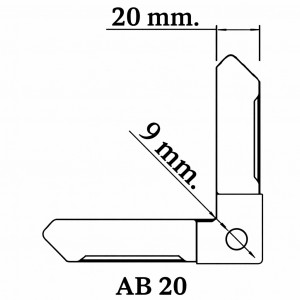 ANGOLARE BUGNATO IN ACCIAIO ZINCATO 20 MM