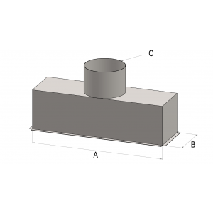 PLENUM 200X100 MM ISOLATO ATTACCO POSTERIORE