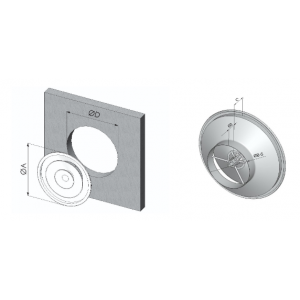 DIFFUSORE CIRCOLARE A CONI REGOLABILI D.125 MM RAL 9010