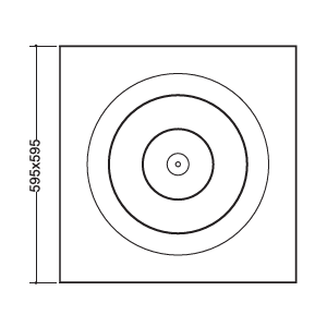 DIFFUSORE A CONI REGOLABILI A PANNELLO 595X595 MM D.315 MM RAL 9010