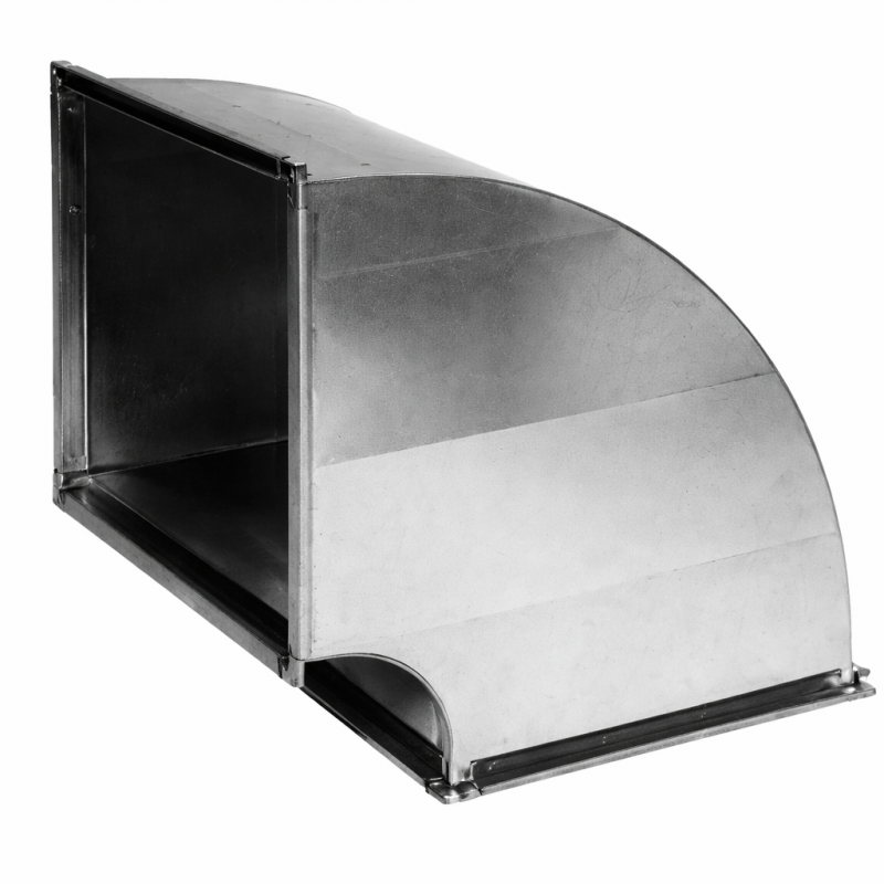 CURVA 90° IN LAMIERA ZINCATA SEZIONE 70X70 CM