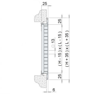 GRIGLIA DI RIPRESA MAGLIA QUADRA 600x400 MM IN ALLUMINIO