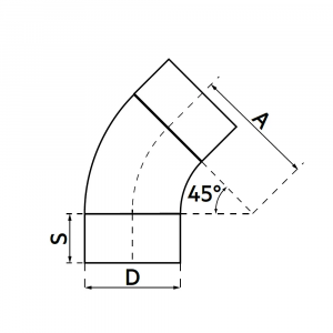 CURVA 45° IN LAMIERA ZINCATA D.400 MM