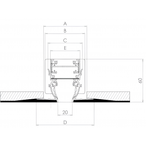 DIFFUSORE LINEARE A SCOMPARSA CON FERITORIA DA 20 MM L.1000 MM RAL 9016
