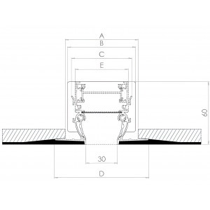 DIFFUSORE LINEARE A SCOMPARSA CON FERITORIA DA 30 MM L.1000 MM RAL 9016