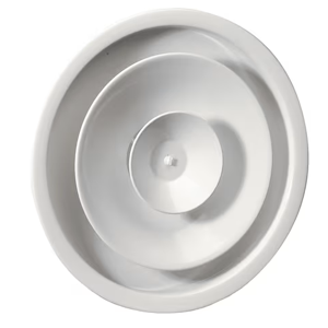 DIFFUSORE CIRCOLARE A CONI REGOLABILI D.200 MM RAL 9003 CON SERRANDA INTEGRATA