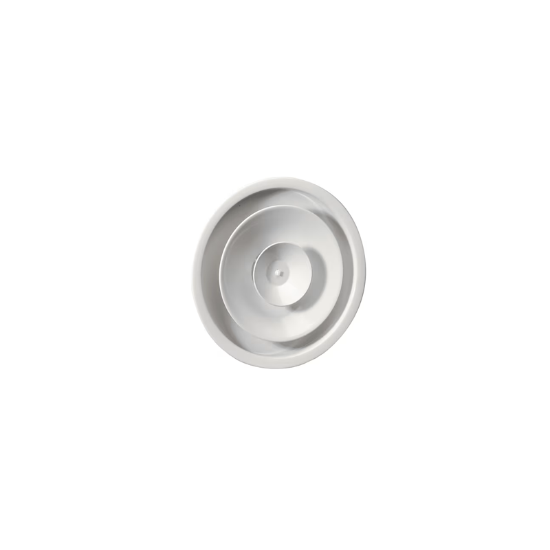 DIFFUSORE CIRCOLARE A CONI REGOLABILI D.200 MM RAL 9003 CON SERRANDA INTEGRATA