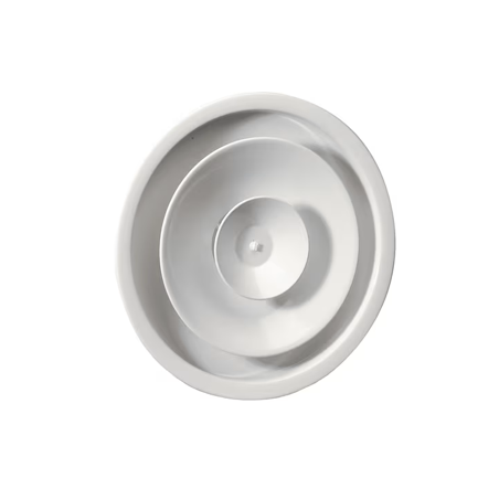 DIFFUSORE CIRCOLARE A CONI REGOLABILI D.200 MM RAL 9003 CON SERRANDA INTEGRATA